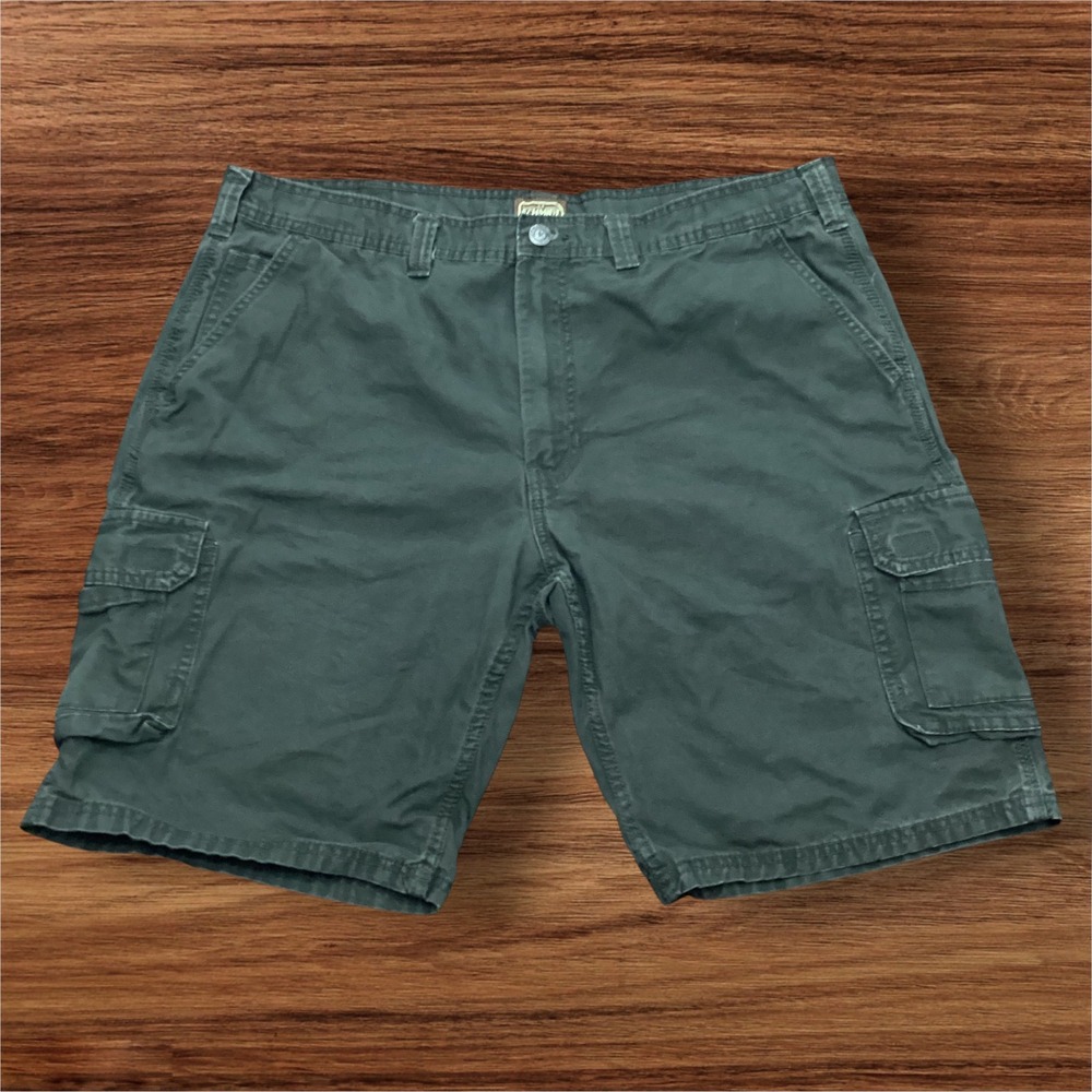 CE Schmidt Workwear Mens Sage Green Cargo Shorts 100% Cotton Size 42 Utility